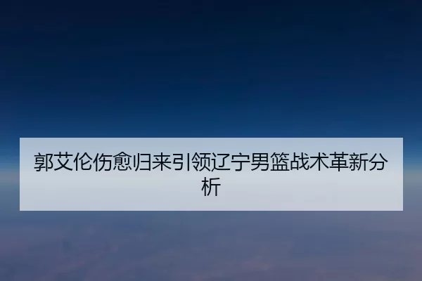 郭艾伦伤愈归来引领辽宁男篮战术革新分析